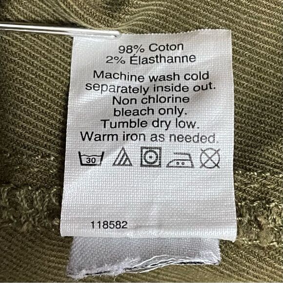 Madewell Metropolis Snap Skirt Size 8 Olive Green Snap Front A-Line Cotton Mini - Picture 7 of 9